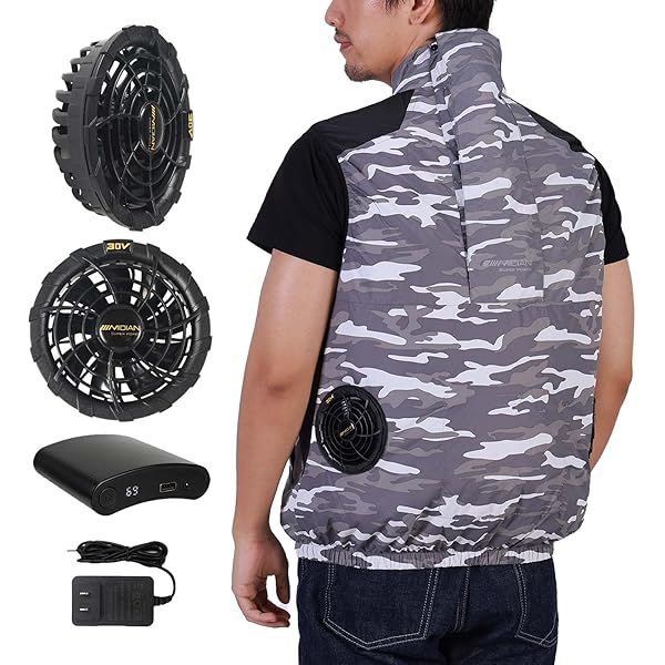 Amazon.co.jp: [MIDIAN] 2024年夏-30V超強力 138L/S爆風 空調作業服