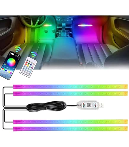 Amazon.co.jp: Longsafe 車用 車 RGB LEDテープ アンダーライト