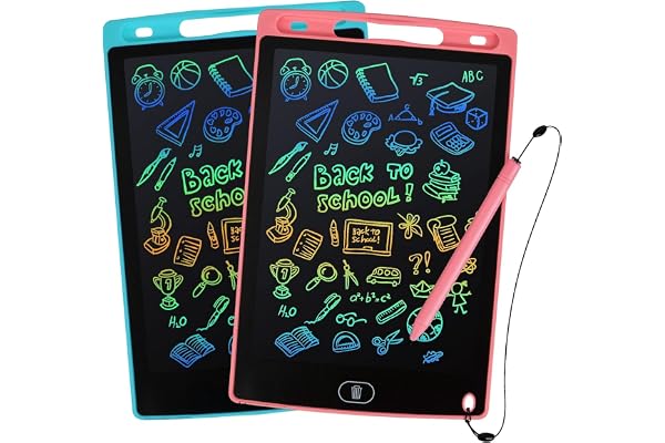 kogabanny 2枚 LCDお絵描きボード おもちゃ ロック機能付き ワンタッチ消去 電子メモパッド お絵かきボード 軽量 お絵描き帳 知育玩具 おえかきボード ペン付き 書いて消せるボード 誕生日 クリスマス プレゼント 家庭用 子供 男の子 女の子 1 2 3 4 5 6歳