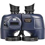 10x50 Marine Binoculars with Compass for Adults - Waterproof BAK4 Prism FMC Lens Binoculars with Rangefinder Compass and Shou