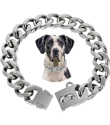 txprodogchains Silver Dog Collar Chain Big Cuban Link Choke