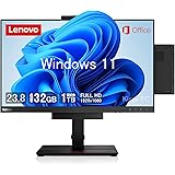 【整備済み品】デスクトップパソコン Lenovo 23.8インチ一体型パソコン 第11世代i7-11700T/ 32G・SSD1TB/ Office 2019搭載/Windows 11/1920×1080/IPS/カメラ(200万画素)/WIFI/B