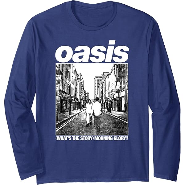 Amazon | Oasis – White Logo On Navy 長袖Tシャツ | Tシャツ