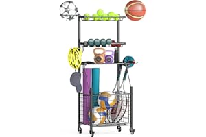 ybaymy ボール収納棚 ボールスタンド 収納ラック ボール整理カゴ ボールホルダー スポーツ用品収納ラック 組立式 整理 省スペース サイド収納