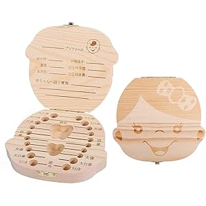 乳歯ケース 木製 乳歯入れ 日本語版 男の子/女の子 ベビートゥース 子供 歯 保管 収納 記念な乳歯 記念品 (女の子…