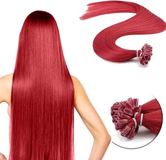 Amazon Paruks ウィッグ チップエクステ 赤人毛 全34色 40センチ 専用のマシーンを付け 超音波エクステ 髪の毛 ストレート ロング グラデーション 可愛い 自然 長持ち 盛り髪 付け毛 繰り返し使う 25本セット Red エクステンション 通販