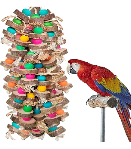Durable Parrot Toys Aus Edelstahl & Karton – Ziehspielzeug Mit Töpfen & Bagel-Ringen Für Mittelgroße Papageien Wie Graupapageien & Kleine Aras