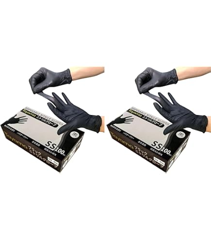 Amazon.co.jp: フジナップ スーパーニトリルグローブ 粉無し ブラック