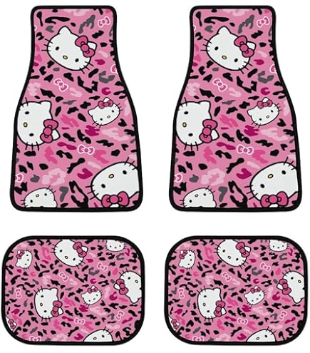 【未使用★2009年製】サンリオ　ハローキティ　マット　フロントマット　ヒョウ① Amazon | 車用フロアマット ハローキティ ヒョウ柄 カーマット 4枚