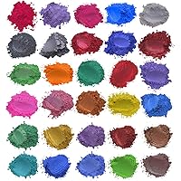 マイカパウダー ピュア、カラー顔料パウダー、着色剤、手作り石鹸作りツール、粉体塗料、石鹸液、30色、レジン染料キャンドル作り、アイシャドウ、赤面、ネイルアート、レジンジュエリー、アーティスト、クラフトプロジェクト (多色)