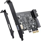 BEYIMEI PCI-E 1X to USB 3.2 Gen1 5Gbps 2ポート（タイプC+タイプA）拡張カード、19PIN USB 3.0インターフェース、15PIN SATA電源コネクタ付き、PCIE to USBカードはWindows 1