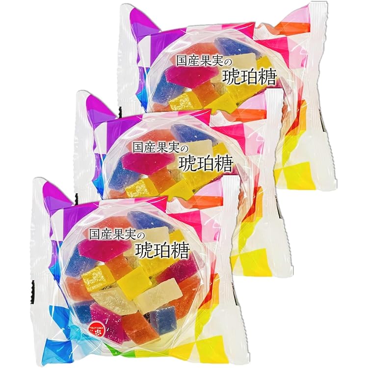 琥珀糖ページ Amazon | 津山屋製菓 国産果実の琥珀糖 100g 4個セット 琥珀糖