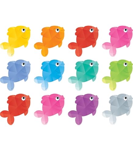 100 Pcs Colorful Fish Mini Accents Creative Cutouts Teaching - View #9