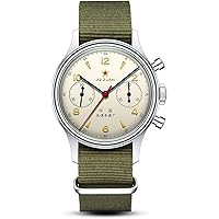 Amazon | SEAKOSS メンズ クラシック 38mm パイロット クロノグラフ