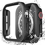 LISAMER 対応 Apple Watch ケース Series 9/8/SE/7/6/5/4 44mm アップルウォッチ用 ケース 防水 一体型 新デザイン 3D直角エッジ 超薄型 PC+ガラス素材 高透過率 対応 Apple Watch カバー