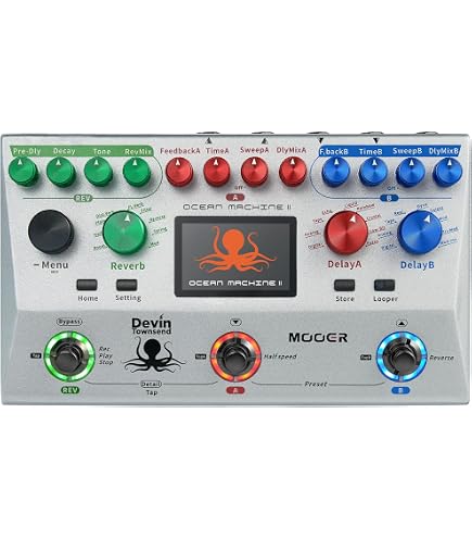 Amazon | Keeley Halo Andy Timmons Dual Echo Pedal - Andy Apple Red