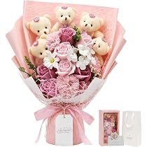 Amazon｜MEJARDIN ソープフラワー 花束 可愛いくま バラ 造花 ブーケ