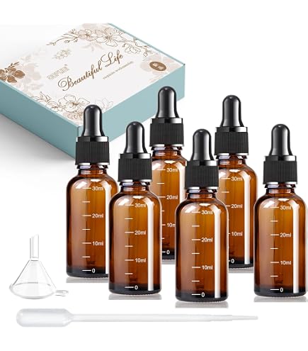 Amazon.co.jp: スポイトボトル 30ml 6本セット 遮光瓶 ガラススポイト
