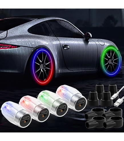 Universal Fluorescent Car Tire Valve Caps, 8Pcs Luminous Tire Air Valves Stem Caps Glow Dark Tire Valves Caps Suitable Cars Motorcycles Suv Trucks Bic Universal Fluorescent Car Tire Valve Caps, 8Pcs Luminous Tire Air Valves Stem Caps Glow Dark Tire Valves Caps Suitable Cars Motorcycles Suv Trucks Bic