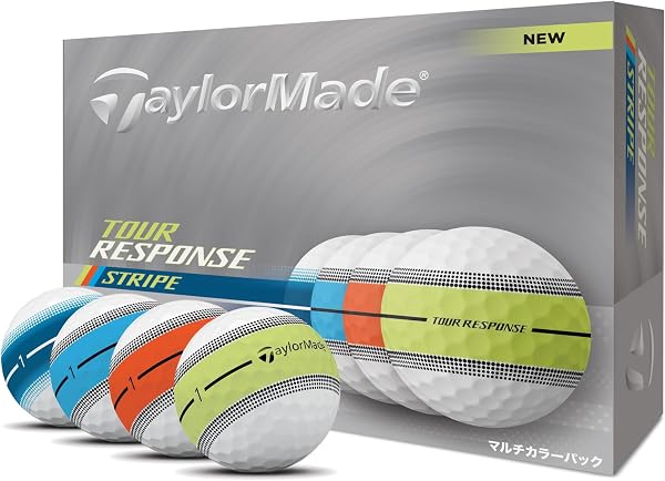 テーラーメイド(TAYLOR MADE) ゴルフボール TMJ25 Tour Resp Stripe NEON YLW JPN dz ツアーレスポンス ストライプ - 1