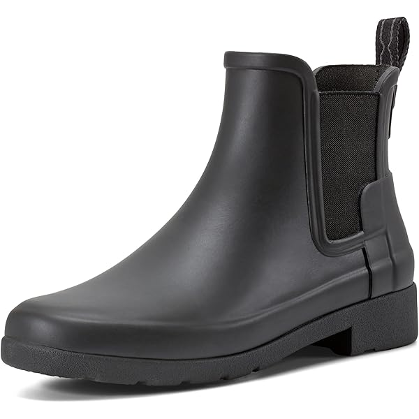 Hunter Rain Boots Women's Refined Gloss Quilt Chelsea, black
