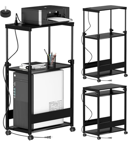 Amazon | PJC-7201-BK 【上下昇降 51~80cm】サイドデスク・L字デスク