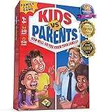 Kids VS Parents - 4~12歳の子供向けファミリーゲーム | ファミリーゲームナイトゲーム | 楽しいカードゲーム 会話スターターカード200枚付き 10~90分のプレイ時間