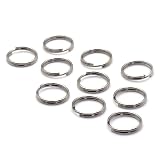 [TUNUKE] チタン キーリング TC4 チタンリング 2 4 10個入り 8 10 12 14 16 18 20 25 30 35 50 丸型 平打ち スライド (10mm, Rミラー仕上げ)