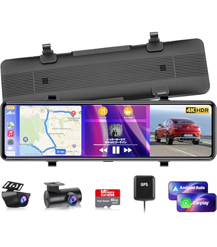Amazon.co.jp: VANBAR 前後カメラ ミラー型 ドライブレコーダー : 車