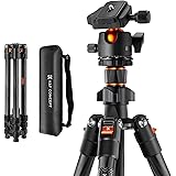 K&F Concept 三脚 カーボン カメラ三脚 コンパクト 超軽量 4段 162cm 360度回転 マクロ撮影 収納バーグ付き 1/4"ネジクイックリリース一 22mmパイプ径 8Kg耐荷重 ー眼レフカメラ/デジタルカメラ/ビテオカメラに対応