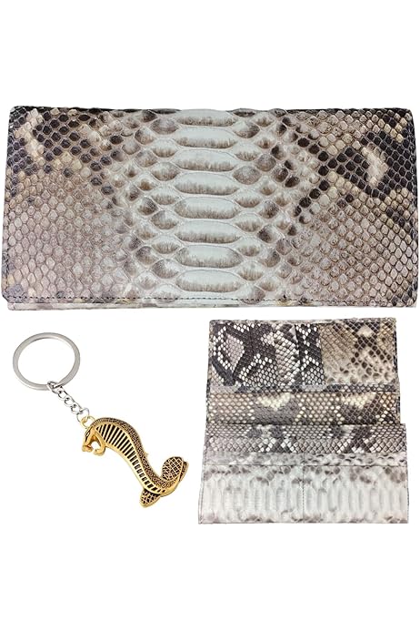 Amazon | [SakuraZen] 白蛇 ラウンド 財布 本 蛇革 ヘビ 柄 レディース  