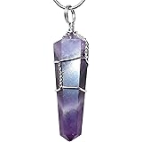 Zenergy Gems Selenite Charged Wire-Wrapped & Electroformed Natural Gemstone Pendant + 20" Silver Chain Baby Selenite Pocket P