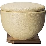 長谷製陶 長谷園 保存容器 レンジ対応 ごはん おひつ 蒸し器 「 陶珍 」 小 約1合分 約13cn 約350ml 電子レンジ専用 黄瀬戸 ACT-72