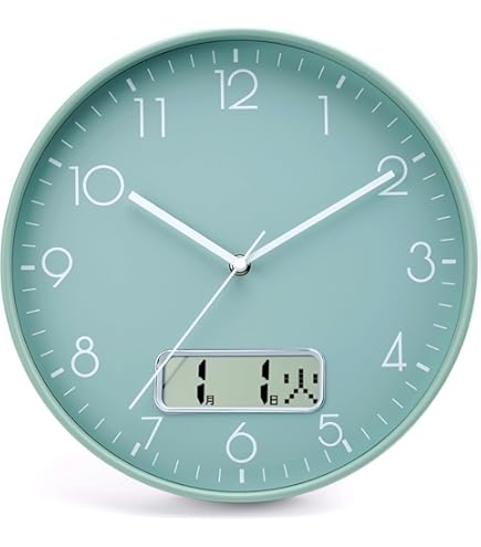 Amazon.co.jp: Nbdeal 掛け時計 電波時計 静音 連続秒針 おしゃれ 日付