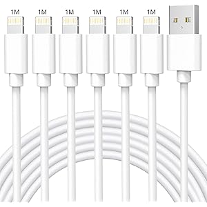 iPhone 充電ケーブル 6本セット1M*6 純正ライトニングケーブル 急速充電 アイフォン充電 Lightningケ…