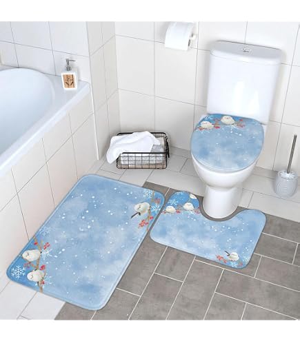 Amazon｜シマエナガ かわいい 鳥(3) 3点セット トイレマット