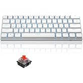 MageGee 60% Mechanical Gaming Keyboard, 61 Keys TKL Compact Gaming Keyboard with Red Switches, Portable Blue LED Backlit USB 