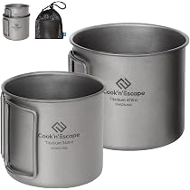 Amazon.co.jp: COOK'N'ESCAPE チタンマグ セット チタンマグカップ