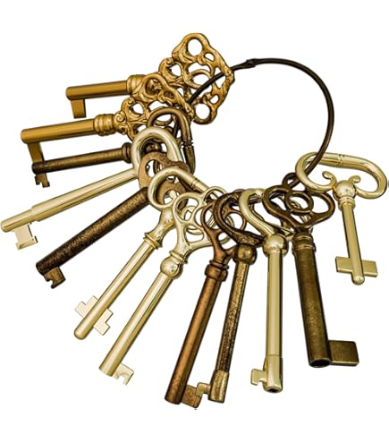 アメリカ製アンティーク キー30本&キーリング&キータグ☆ スケルトン バレル鍵 アメリカ製アンティーク キー30本&キーリング&キータグ☆ スケルトン