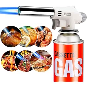 [2020最新改良版] トーチバーナー アウトドア ガスバーナー 料理用 トーチ 900℃～1300℃ 調整可能 BBQ…