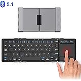 iClever キーボード 折り畳み Bluetooth usb タッチパッド 3つデバイス同時切替可能 スタンド ミニキーボード アルミ Windows Android iOS Mac 対応 IC-BK08