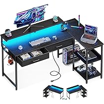 ゲーミングデスク モニター台付き幅120cm*120cm ゲーミングデスク ラック付 引き出し2杯付き 幅120cm パソコン