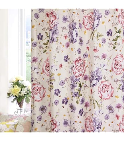 Amazon｜レースカーテン ボイル シアーカーテン 薔薇 ルドゥーテ レ