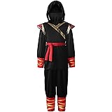 [ReliBeauty] 子供用 忍者 衣装 ハロウィン 仮装 男の子 忍者ファイター キッズ 和風 コスチューム イベント コスプレ パーディー プレゼント 演出服 黒 赤