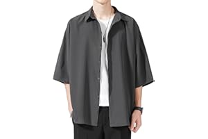 [Culeevp] シャツ メンズ 五分袖 半袖 大きいサイズ 無地 速乾性 柔らかい 軽い 夏服 メンズ tシャツ