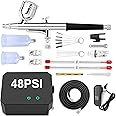 Gocheer 2024 Model 40 PSI Airbrush Compressor, Mini Airbrush Set, 3 Stage Pressure Control, Double Action, Multi-functional, Airbrush, Double Action, Airbrush Kit, Airbrush Paint, Painting, DIY,