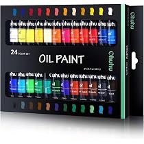 Amazon | Ohuhu 油絵具 セット 24色 油絵 油絵の具 絵の具 絵画 画材