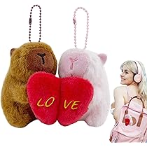 Amazon.co.jp: カップル用ハートキーホルダー、カピバラ人形
