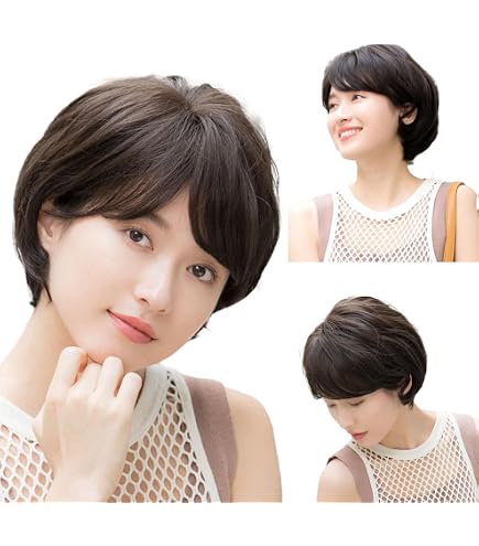 Amazon.co.jp: 【プリシラ】五分ウィッグ 人毛100% ショート 人毛