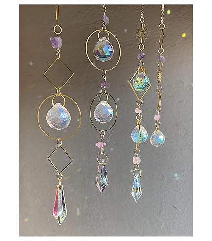 Amazon.co.jp: Decozion クリスタルサンキャッチャー 月型アメジスト